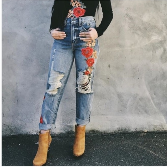 Carmar Denim - LF Carmar Florietta Floral Embroidered Denim Jeans